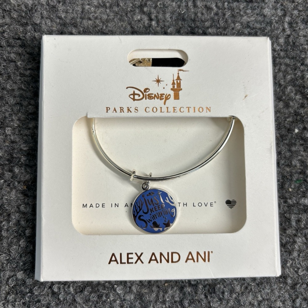 New Disney Alex & Ani Bracelet Nemo Dory Just Keep Swimming Swim HTF